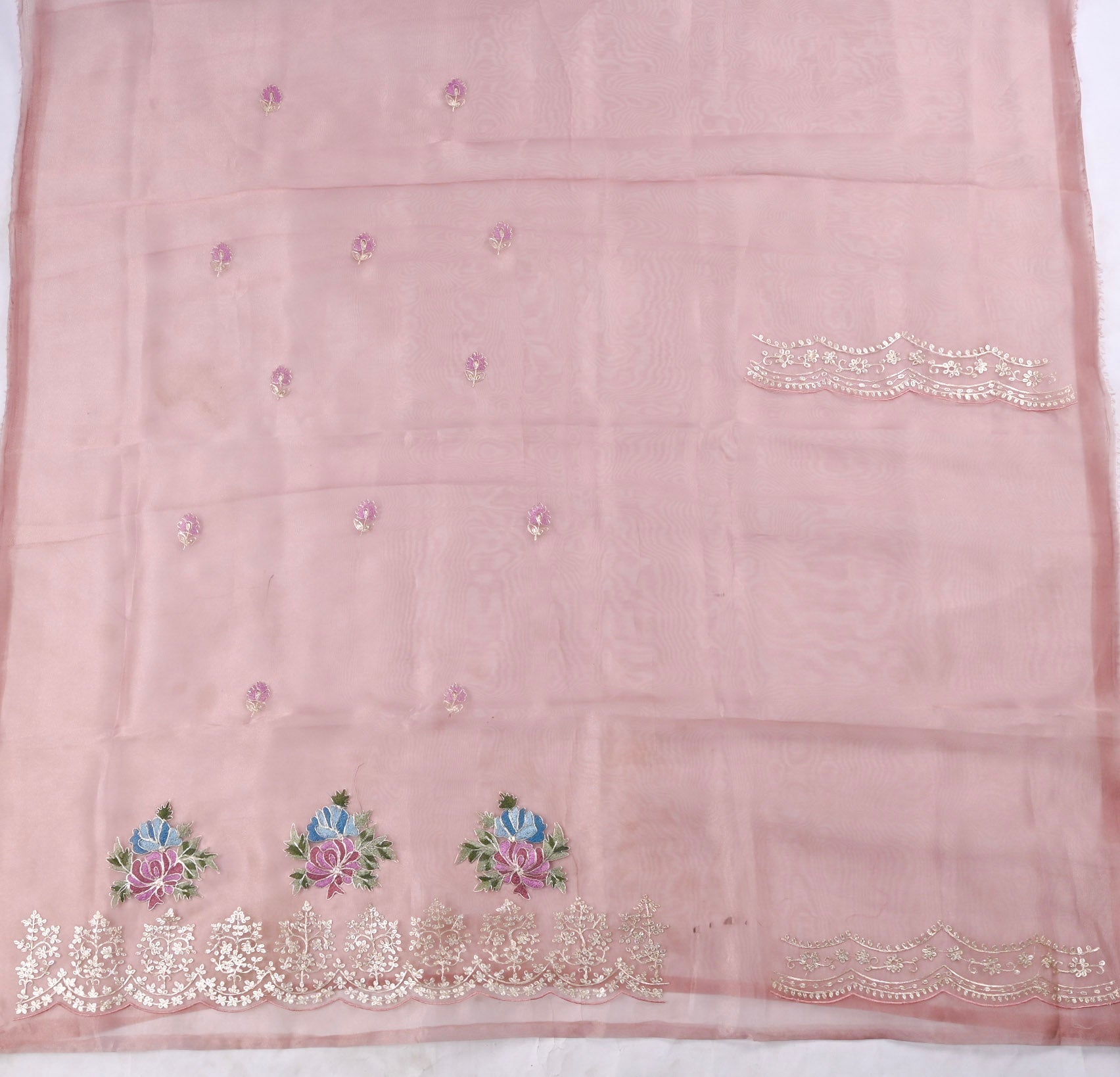 Glass Shimmer Peach Unstitched Suit