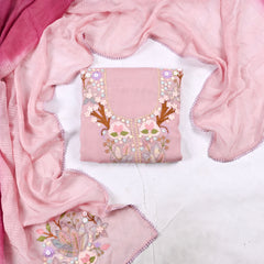 Mul Cotton Pink Unstitched Suit