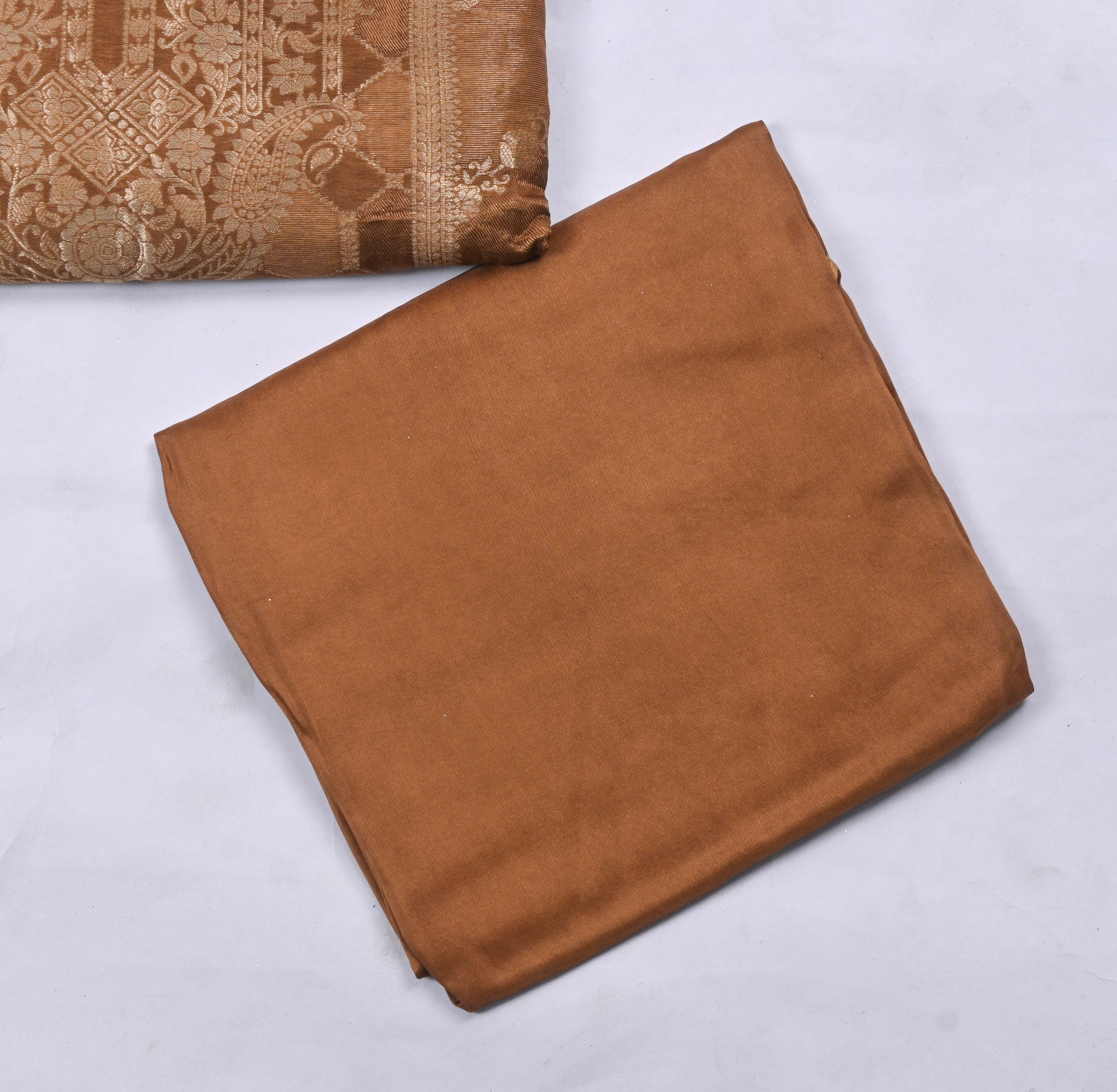 Banarasi Brown Unstitched Suit
