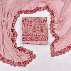 Crepe Rose gold Unstitched Suit