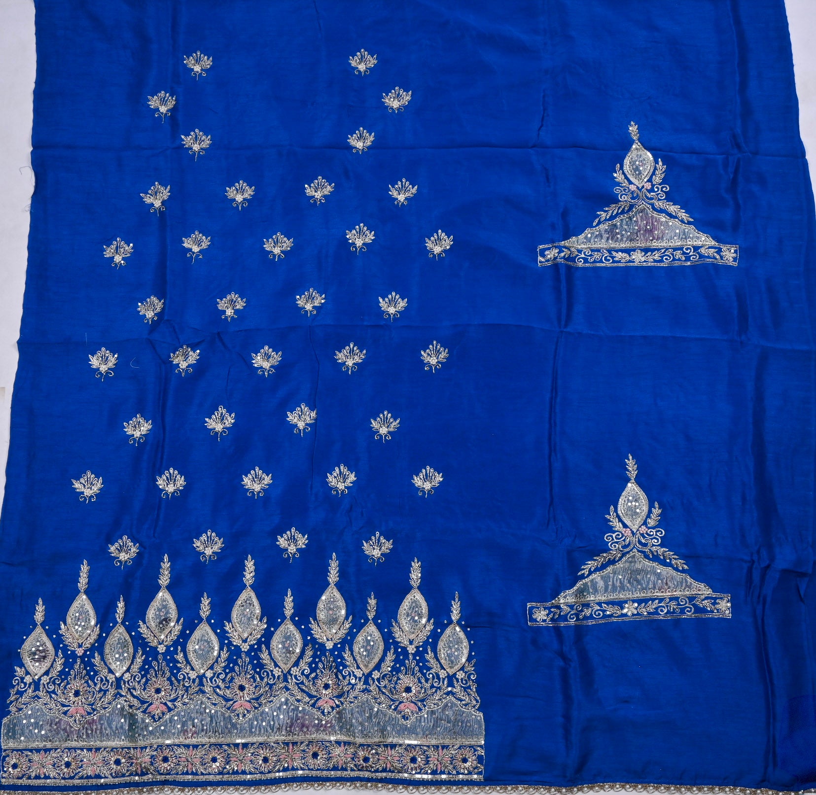 Raw Silk Blue Unstitched Suit