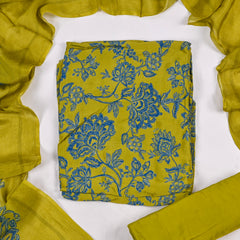 Crepe Mustard Yellow Unstitched Suit