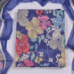 Georgette Purple Unstitched Suit