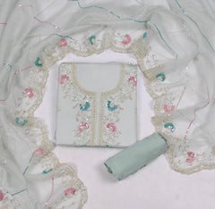 Crush Light Sky Blue Unstitched Suit