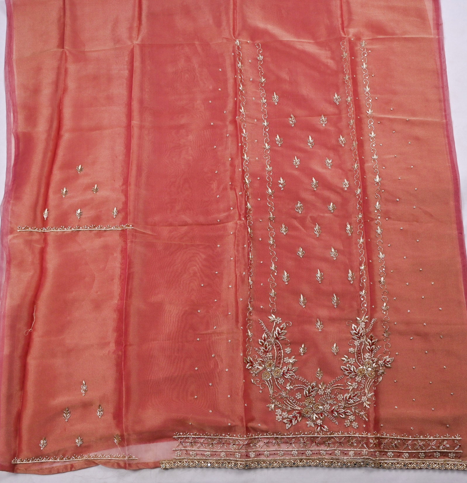 Shimmer Peach Unstitched Suit