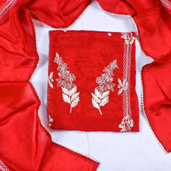 Crepe Red Unstitched Suit