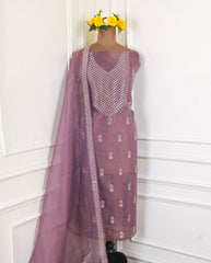 Shimmer Mauve Unstitched Suit
