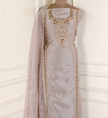 Glass Shimmer Silver Unstitched Suit