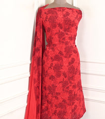 Crepe Red Unstitched Suit