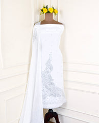 Crepe White Unstitched Suit