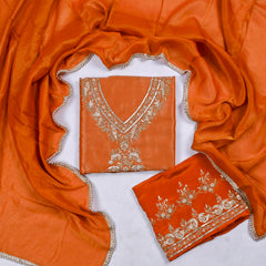 Shimmer Orange Unstitched Suit