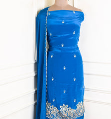Crepe Blue Unstitched Suit