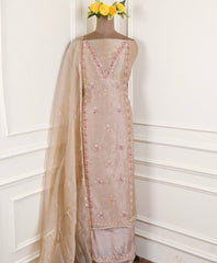 Crush Beige Unstitched Suit
