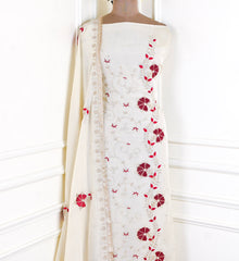 Organza Beige Unstitched Suit