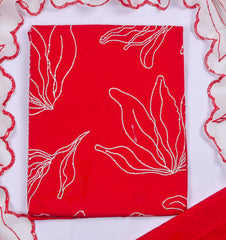 Cotton Red Unstitched Suit