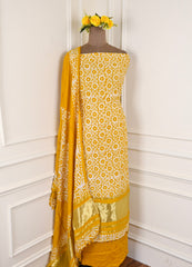 Cotton Yellow Unstitched Suit