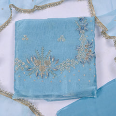Crush Sky Blue Unstitched Suit