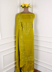 Organza Mehandi Unstitched Suit
