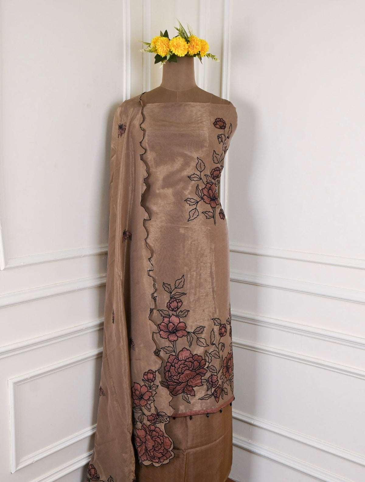 Shimmer Brown Unstitched Suit