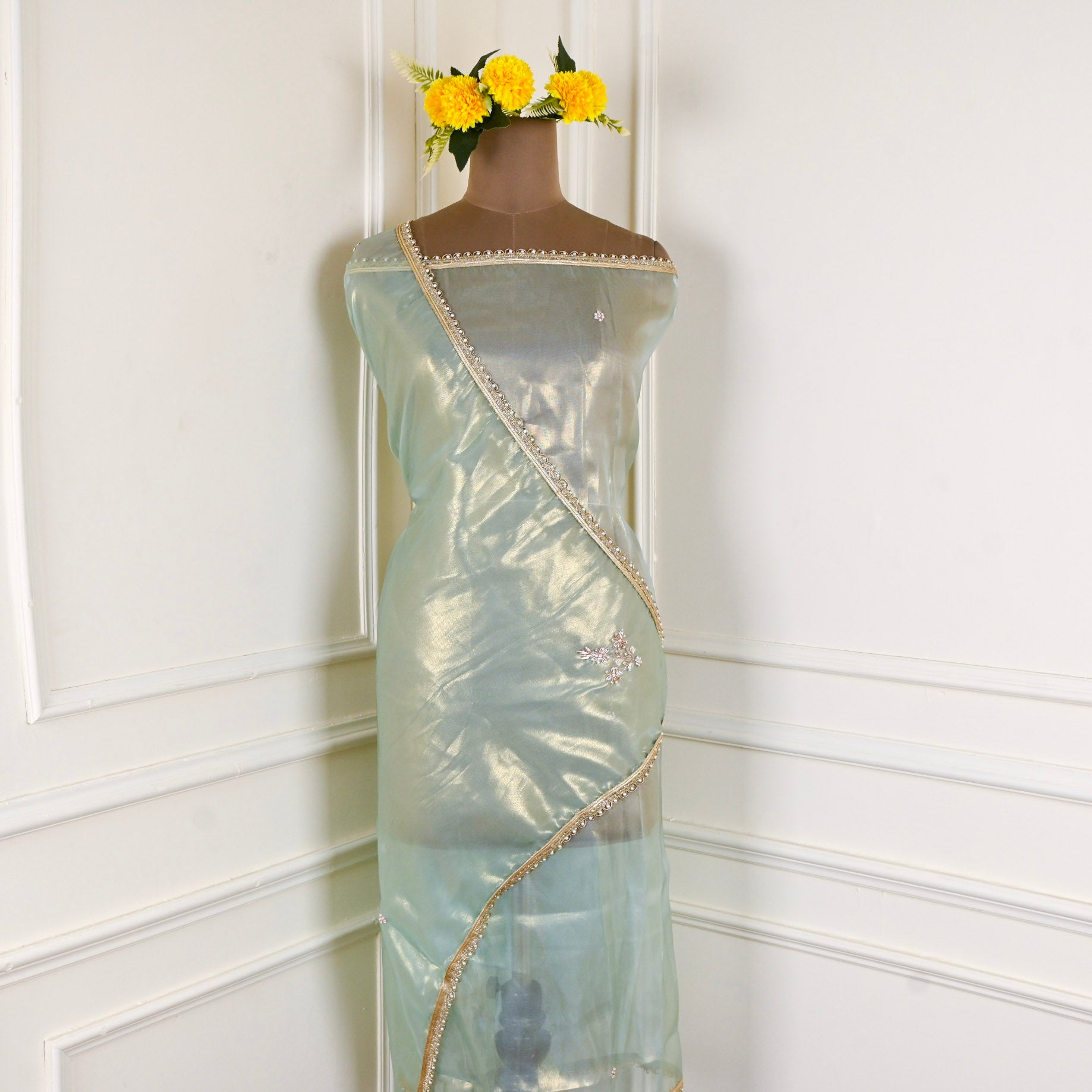 Sasha Silk Pastel Blue Unstitched Suit