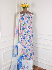 Georgette Blue Unstitched Suit