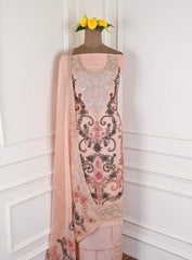 Crush Shimmer Peach Unstitched Suit