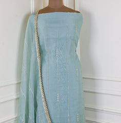 Crush Powder Blue Unstitched Suit