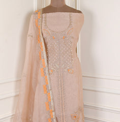 Crush Beige Yellow Unstitched Suit