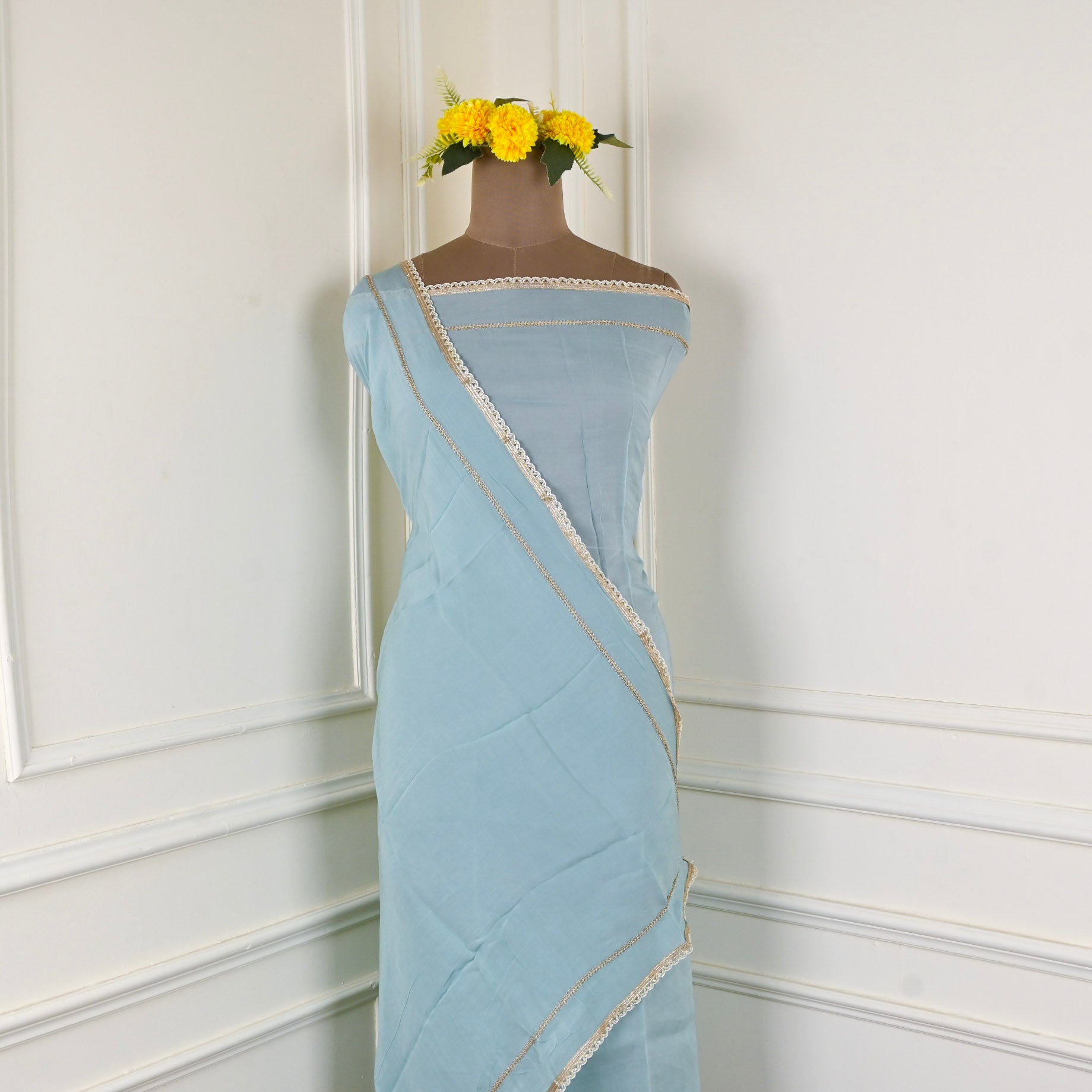 Brocade Silk Ferozi Unstitched Suit