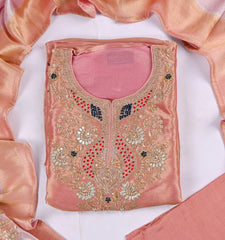 Giraffe Shimmer Golden Unstitched Suit