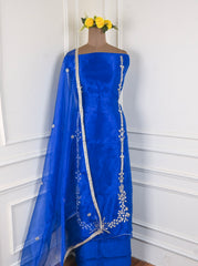Blue Glass Shimmer Unstitched Suit