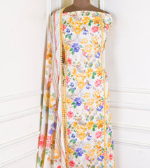 Cambric Cotton Yellow Unstitched Suit