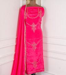 Crepe Pink Unstitched Suit