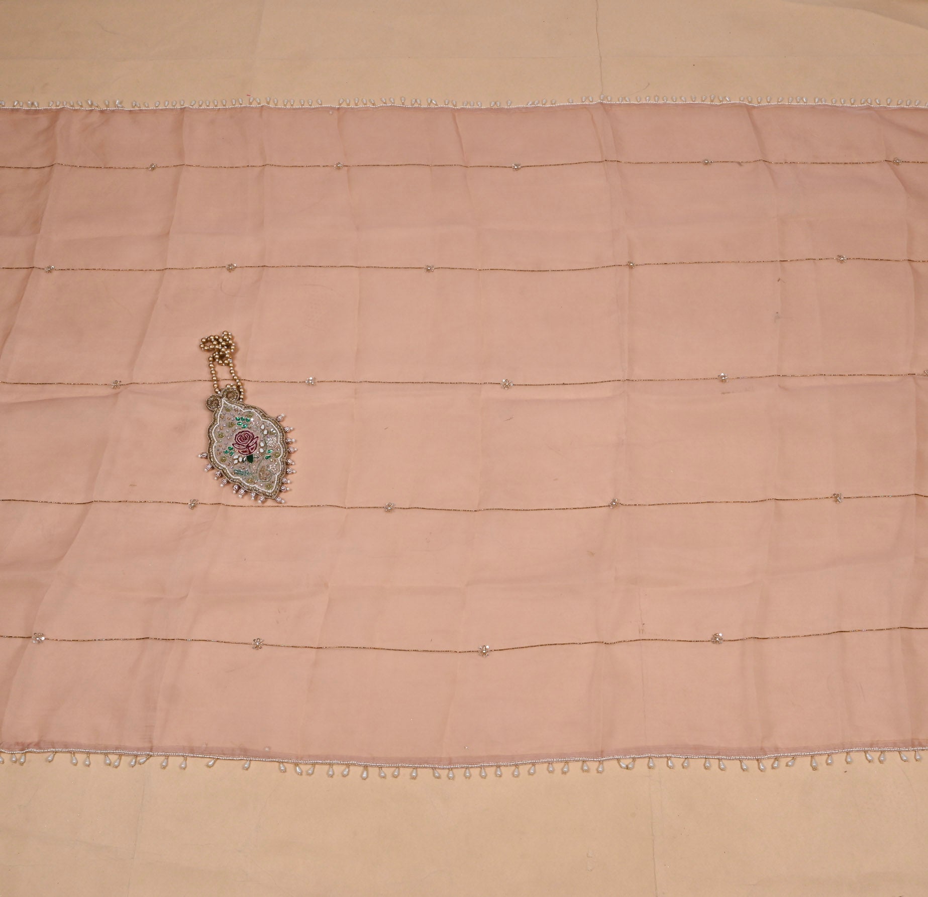 Organza Pink Unstitched Suit