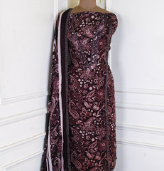 Mul Deep wine Unstitched Suit
