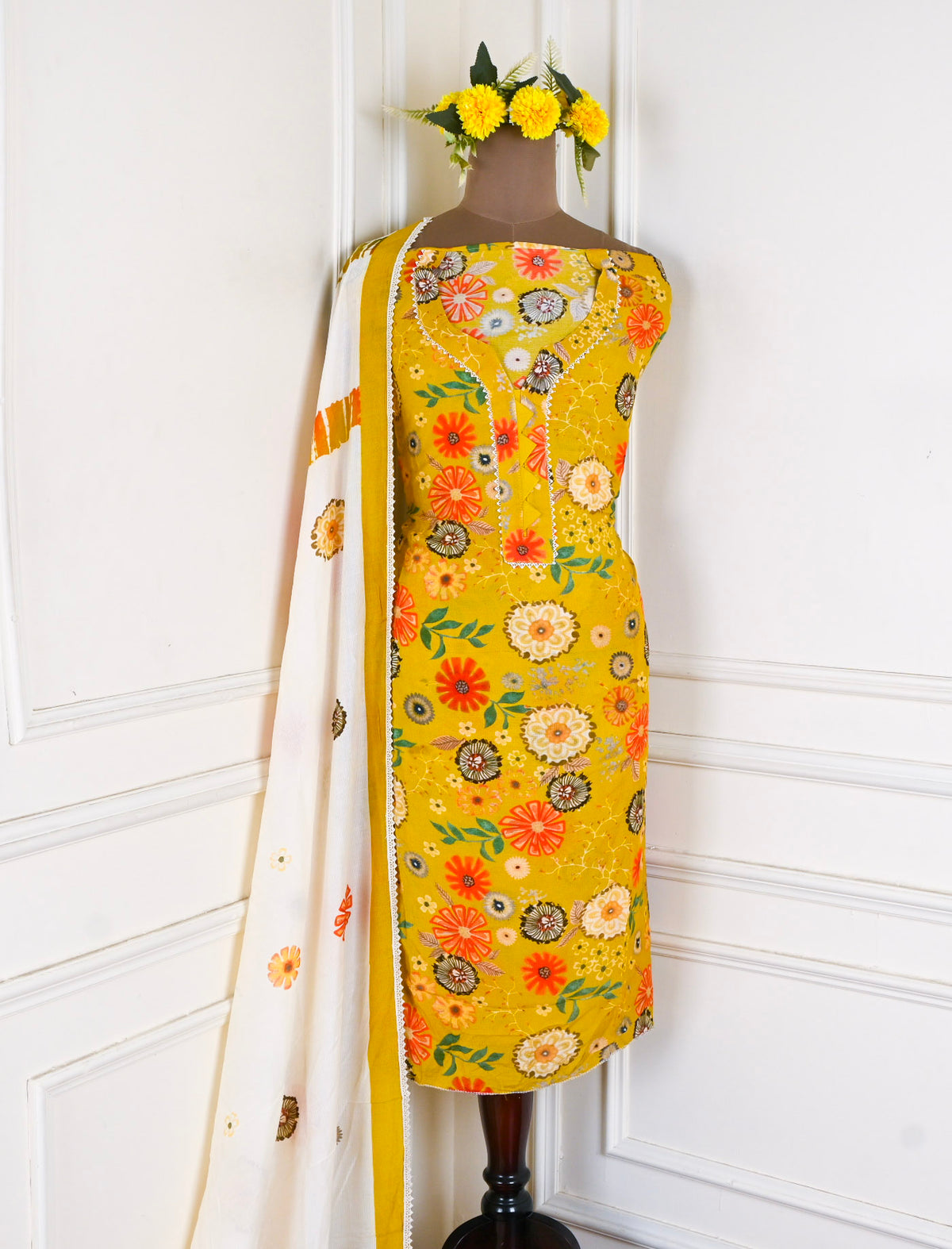 Mul Check Yellow Unstitched Suit