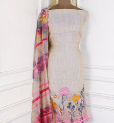 Mul Cotton pink Unstitched Suit