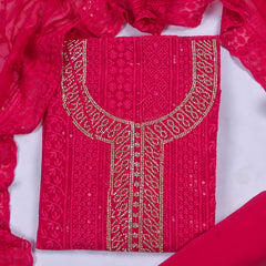 Georgette Pink Unstitched Suit