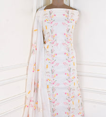 Cotton Yellow Unstitched Suit