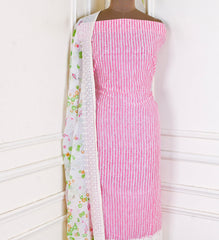 Chanderi Silk Pink Unstitched Suit