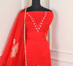 Red Burberry Unstitched Suit