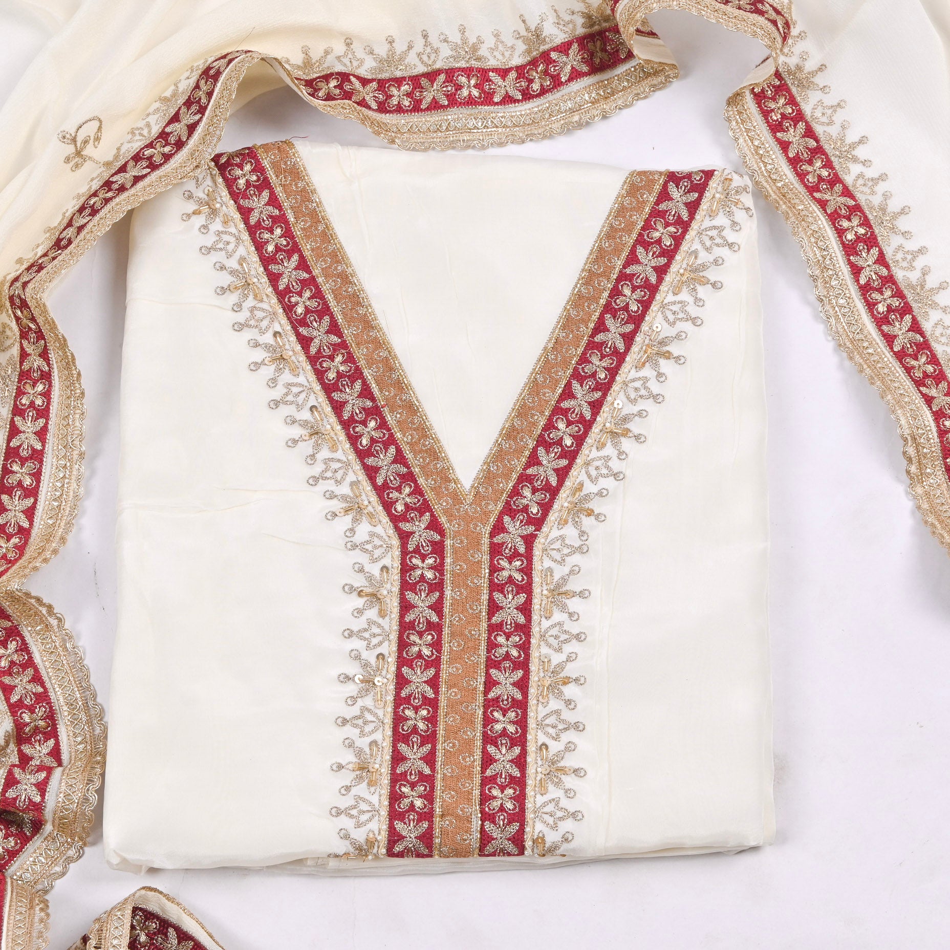 Glass White Unstitched Suit