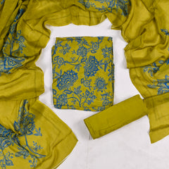 Crepe Mustard Yellow Unstitched Suit