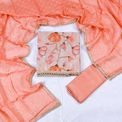 Shimmer Peach Unstitched Suit