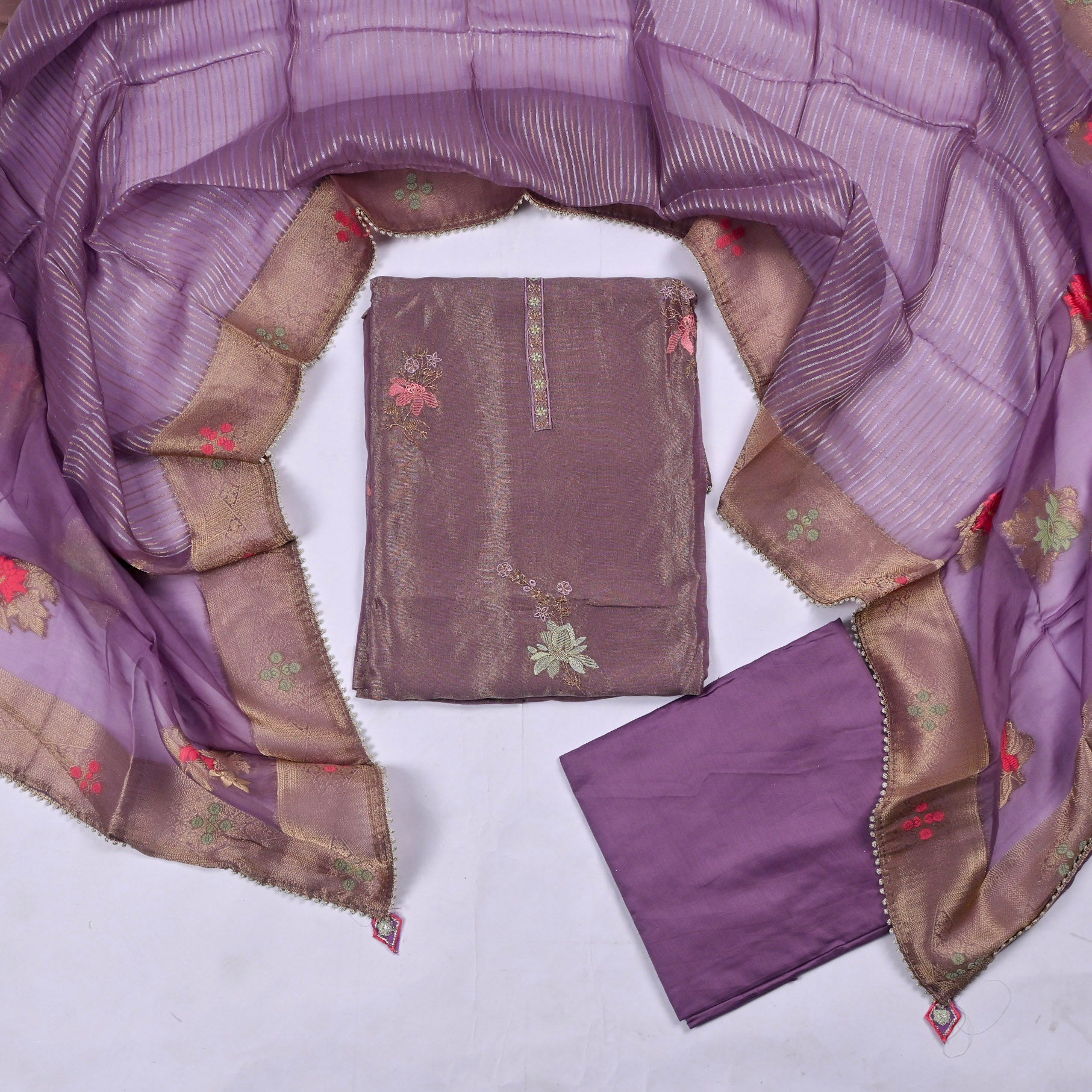 Shimmer Purple Unstitched Suit
