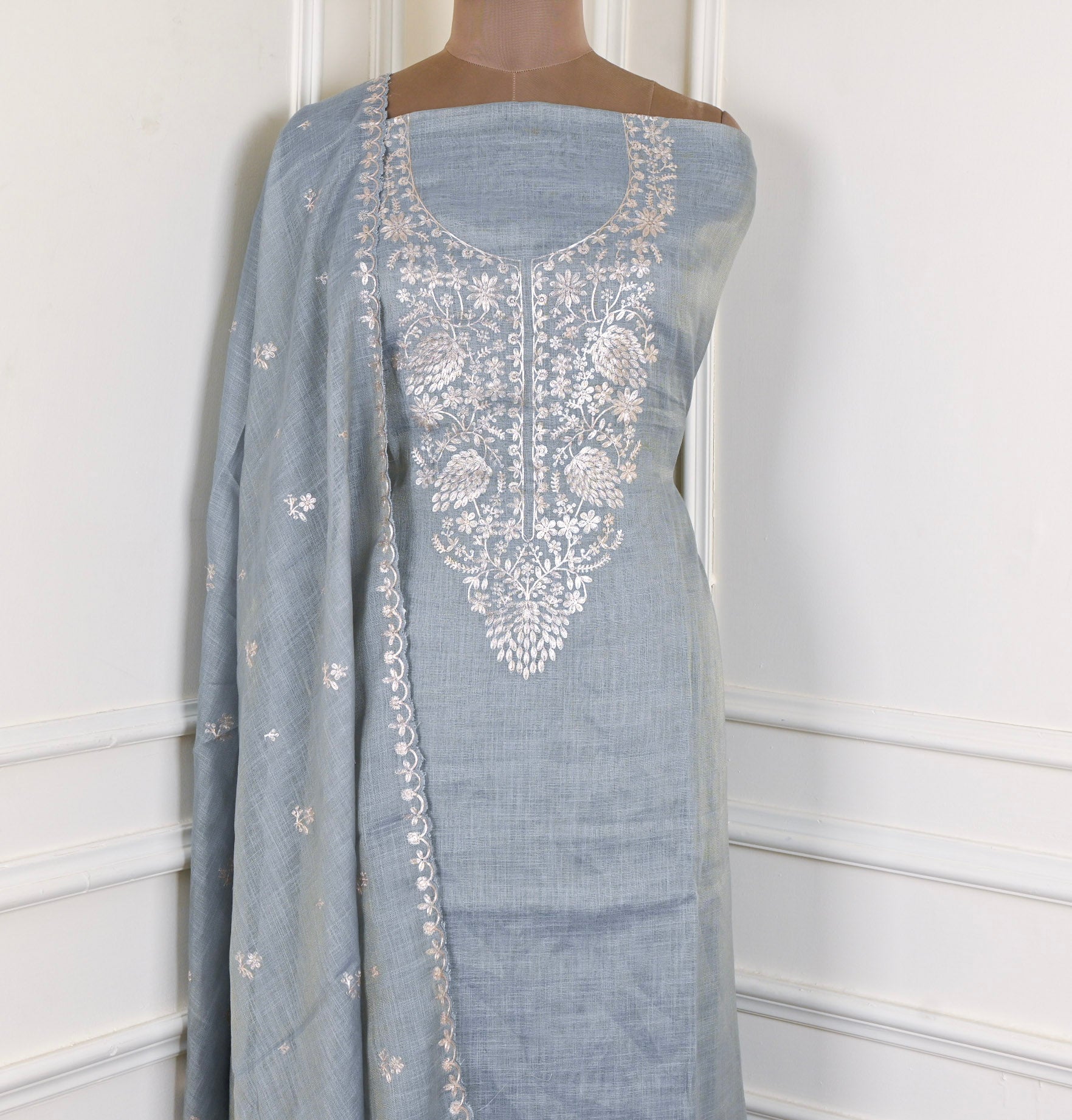 Linen Grey Unstitched Suit