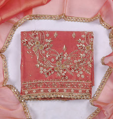 Shimmer Peach Unstitched Suit