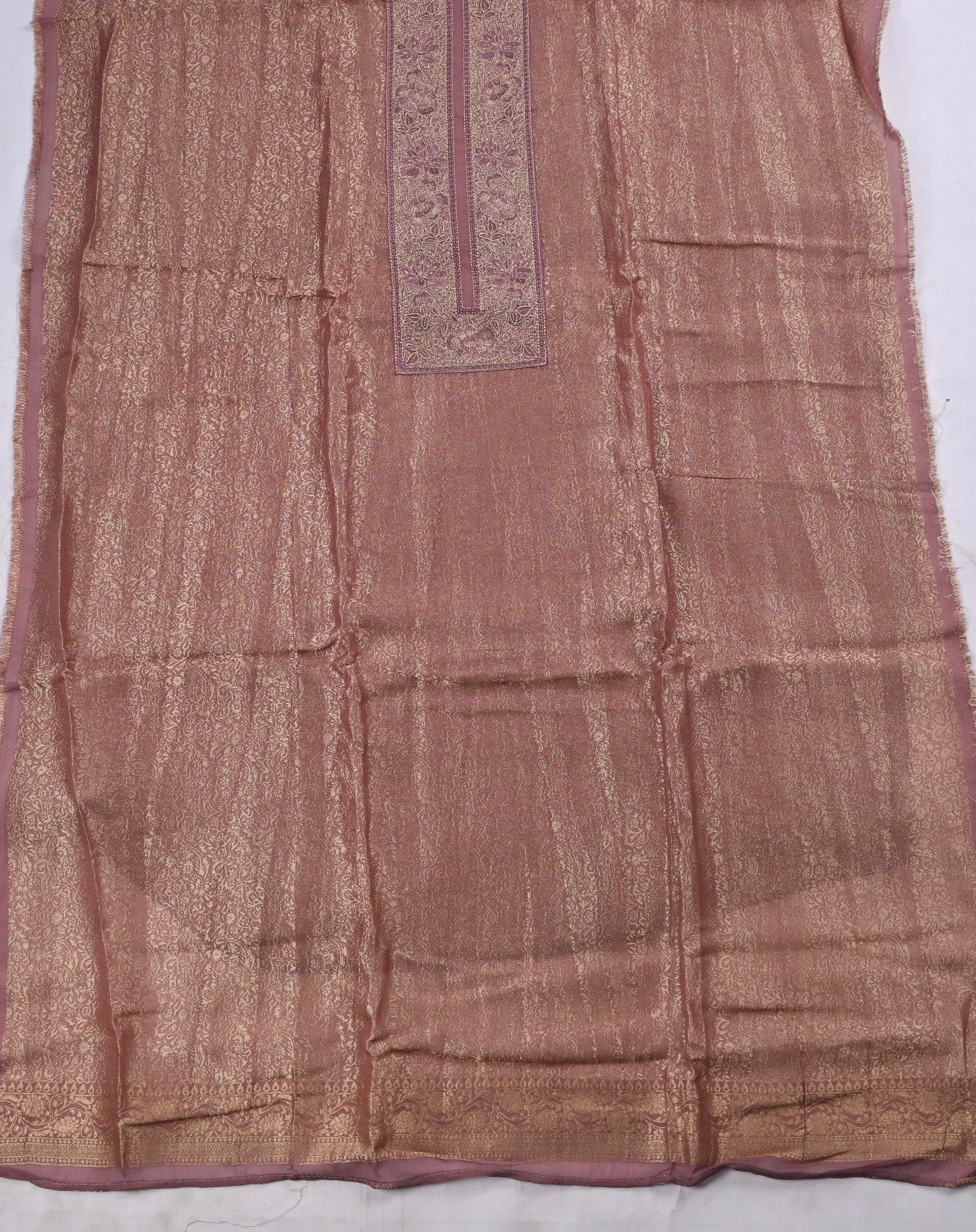 Banarasi Silk Golden Unstitched Suit