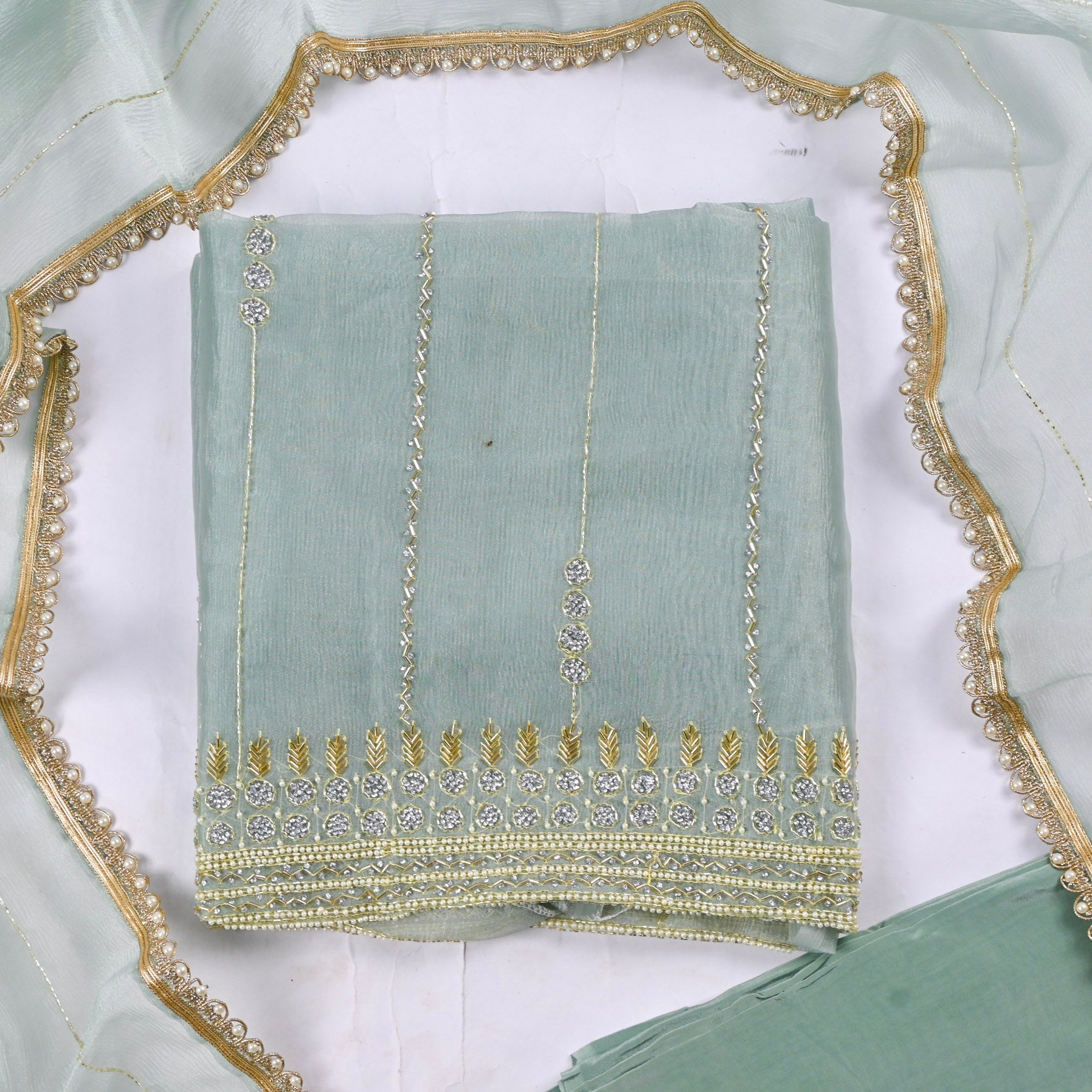 Crush Powder Blue Unstitched Suit