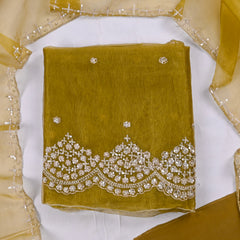 Crush Mehandi Unstitched Suit